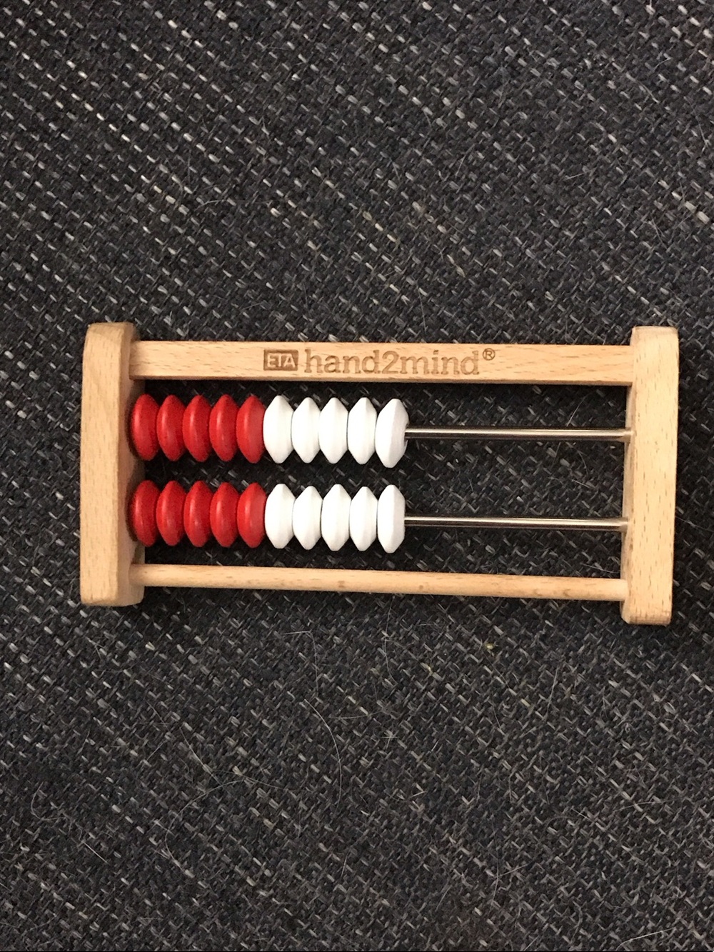 Wooden Mini Abacus in Red and White - Early Math Tool